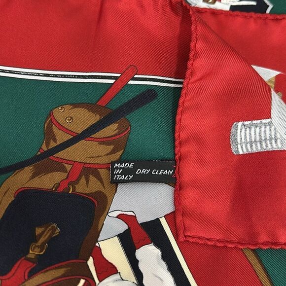 Made In Italy 100% Silk Lightweight Golf Print Square Scarf - Picture 4 of 6